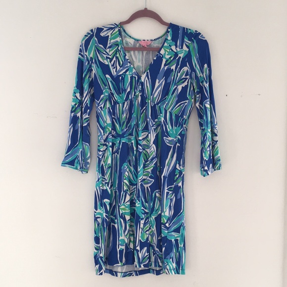 Lily Pulitzer Blue Patterned Dress - Picture 4 of 5